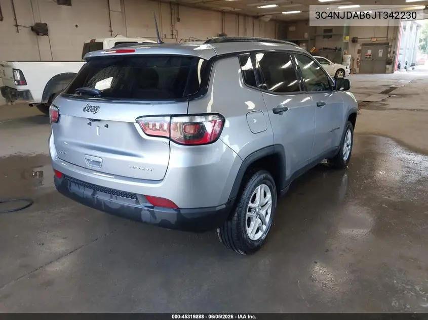 2018 Jeep Compass Sport 4X4 VIN: 3C4NJDAB6JT342230 Lot: 45319288