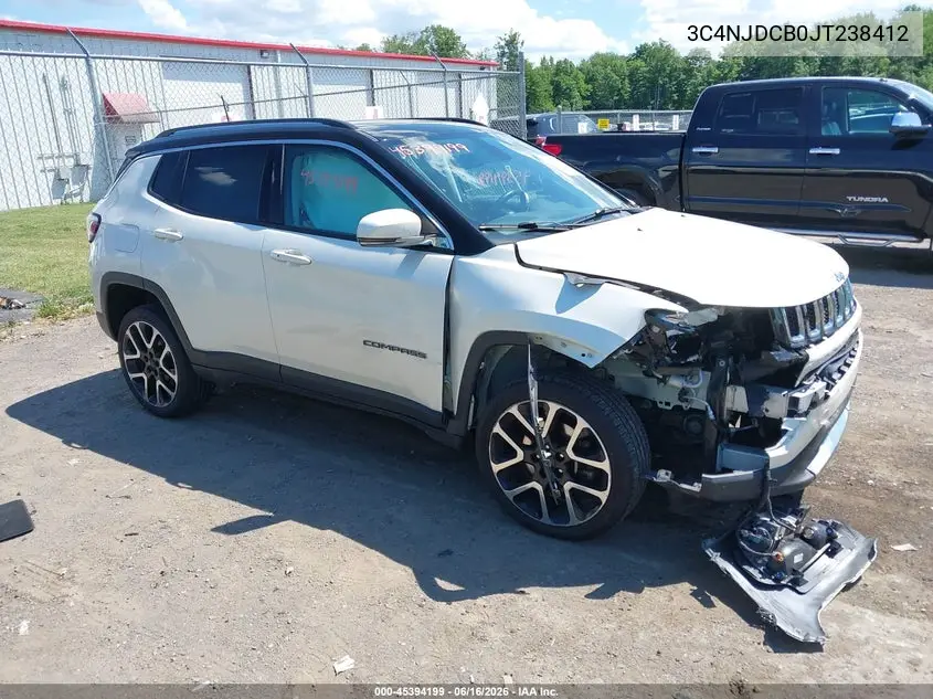 2018 Jeep Compass Limited 4X4 VIN: 3C4NJDCB0JT238412 Lot: 45394199