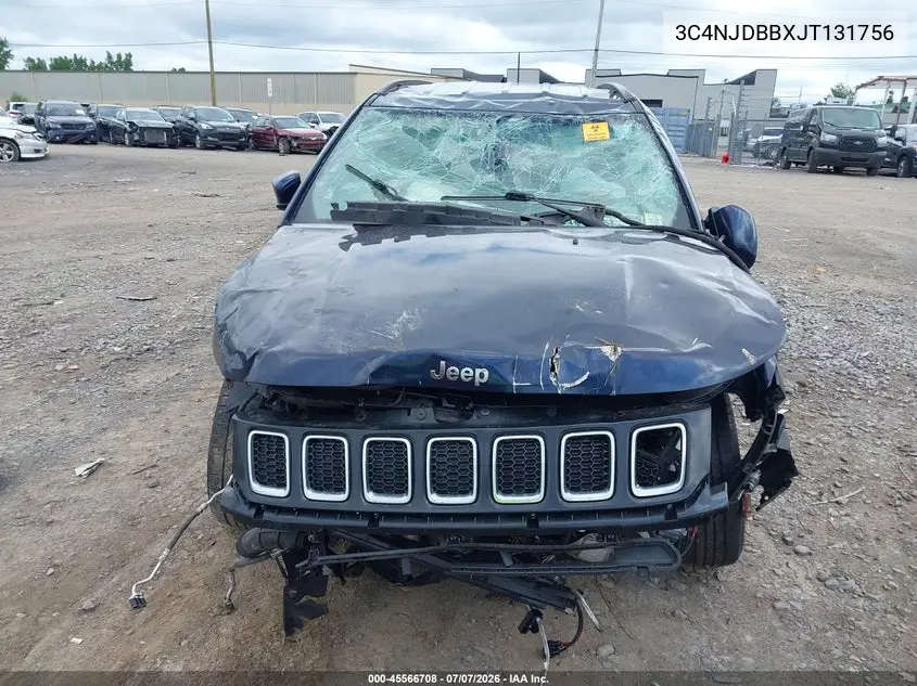 2018 Jeep Compass Latitude 4X4 VIN: 3C4NJDBBXJT131756 Lot: 45566708