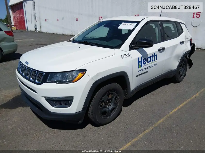 2018 Jeep Compass Sport Fwd VIN: 3C4NJCAB8JT328467 Lot: 45624906