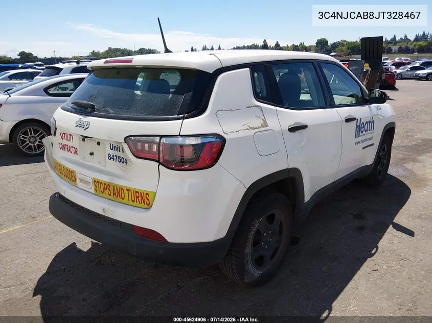 2018 Jeep Compass Sport Fwd VIN: 3C4NJCAB8JT328467 Lot: 45624906