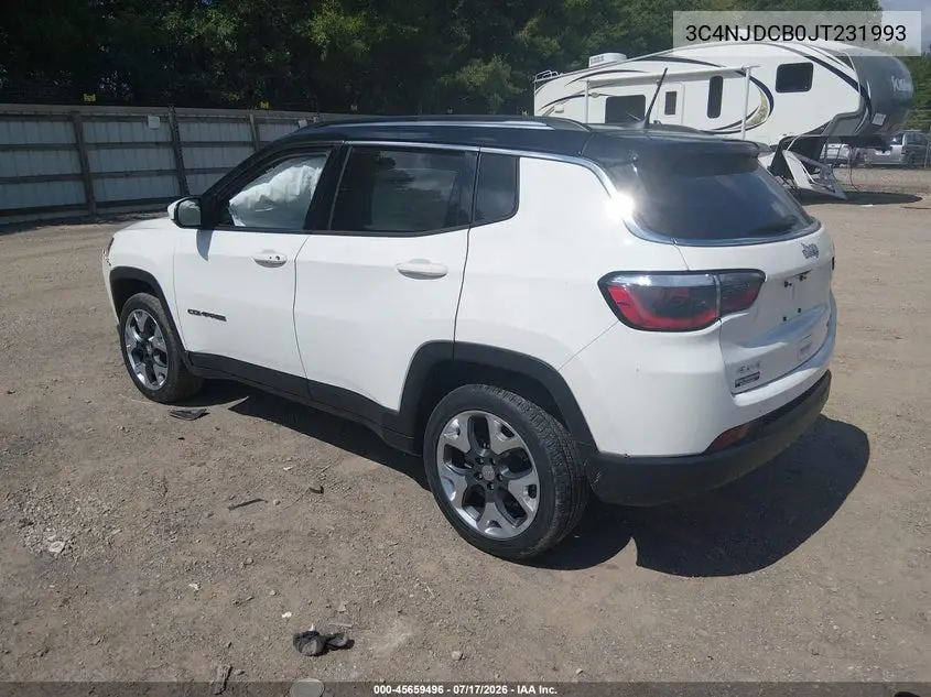 2018 Jeep Compass Limited 4X4 VIN: 3C4NJDCB0JT231993 Lot: 45659496