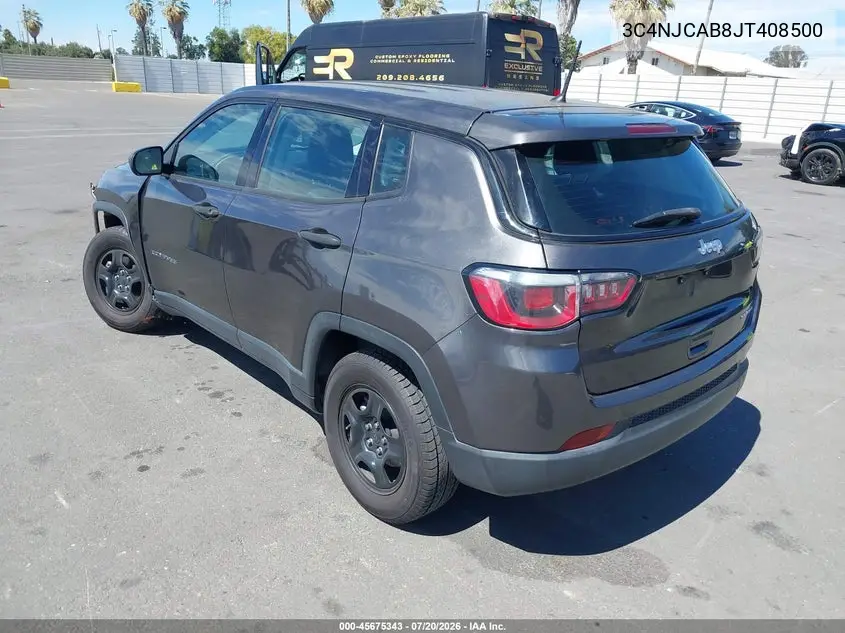 2018 Jeep Compass Sport Fwd VIN: 3C4NJCAB8JT408500 Lot: 45675343