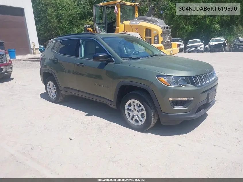 2019 Jeep Compass Sport 4X4 VIN: 3C4NJDAB6KT619590 Lot: 45349533
