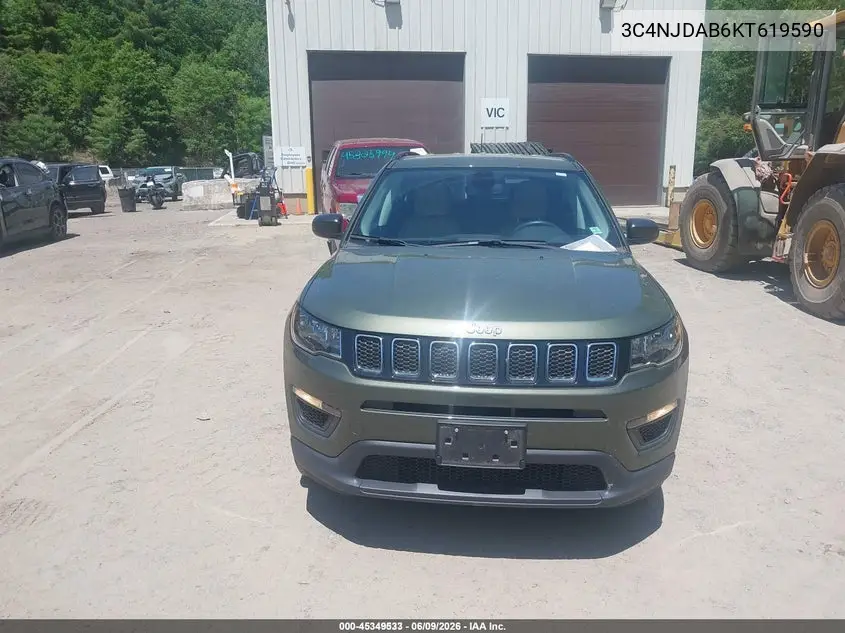 2019 Jeep Compass Sport 4X4 VIN: 3C4NJDAB6KT619590 Lot: 45349533