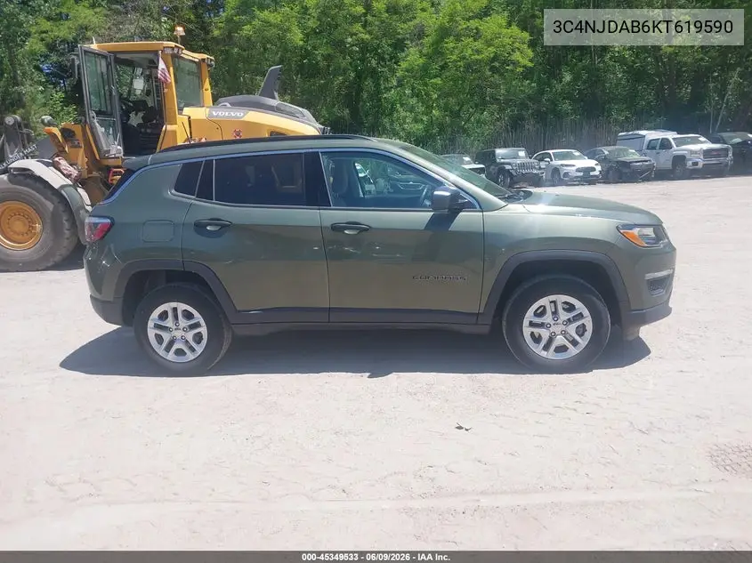 2019 Jeep Compass Sport 4X4 VIN: 3C4NJDAB6KT619590 Lot: 45349533