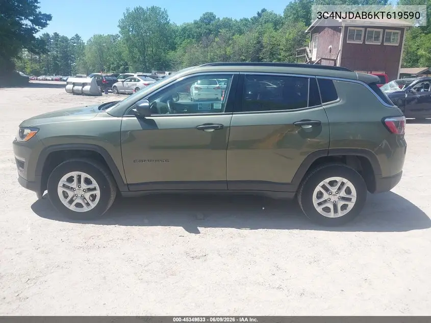 2019 Jeep Compass Sport 4X4 VIN: 3C4NJDAB6KT619590 Lot: 45349533