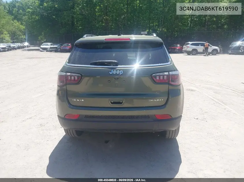 2019 Jeep Compass Sport 4X4 VIN: 3C4NJDAB6KT619590 Lot: 45349533