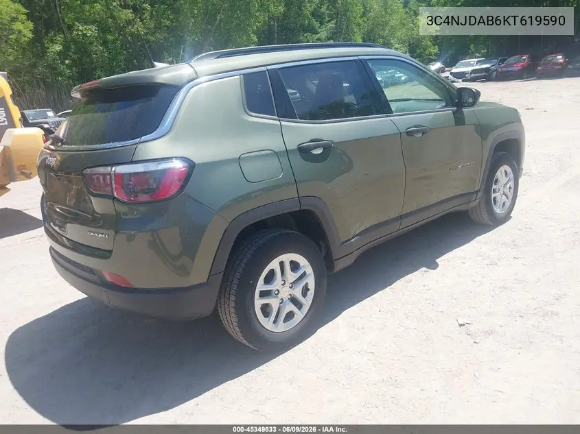 2019 Jeep Compass Sport 4X4 VIN: 3C4NJDAB6KT619590 Lot: 45349533
