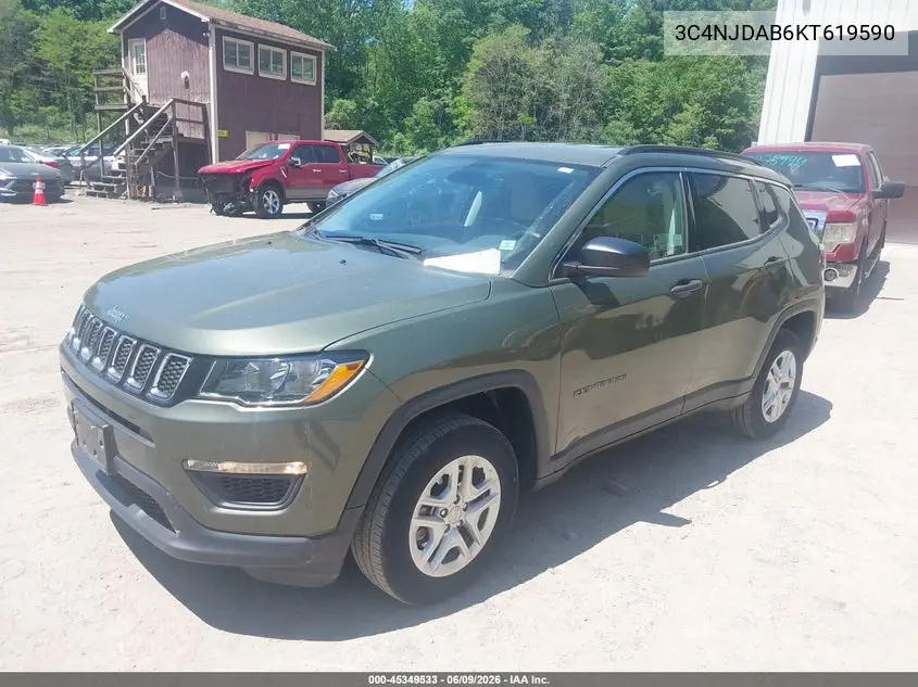 2019 Jeep Compass Sport 4X4 VIN: 3C4NJDAB6KT619590 Lot: 45349533
