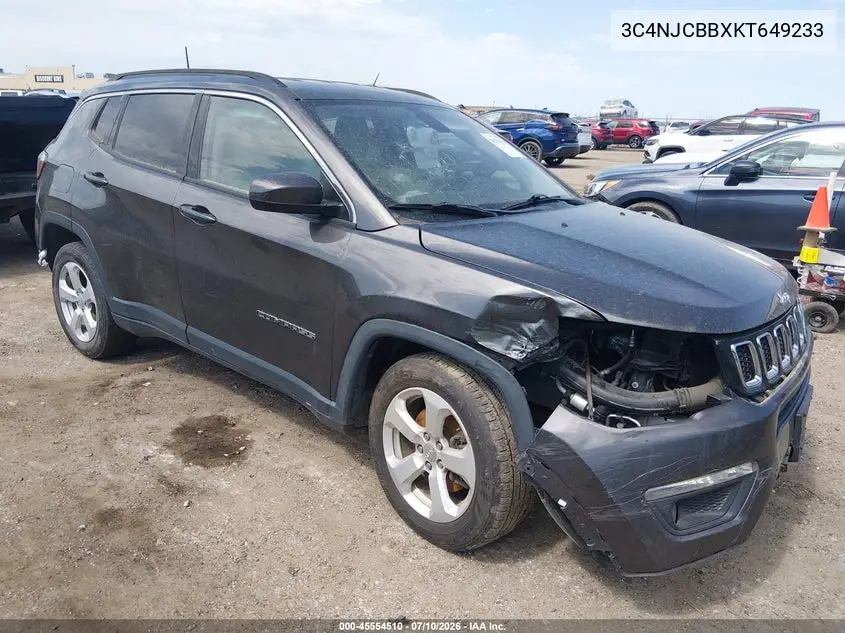 2019 Jeep Compass Latitude Fwd VIN: 3C4NJCBBXKT649233 Lot: 45554510