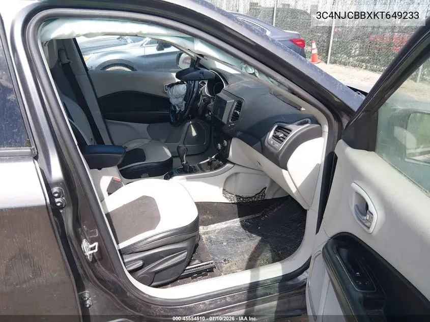 2019 Jeep Compass Latitude Fwd VIN: 3C4NJCBBXKT649233 Lot: 45554510