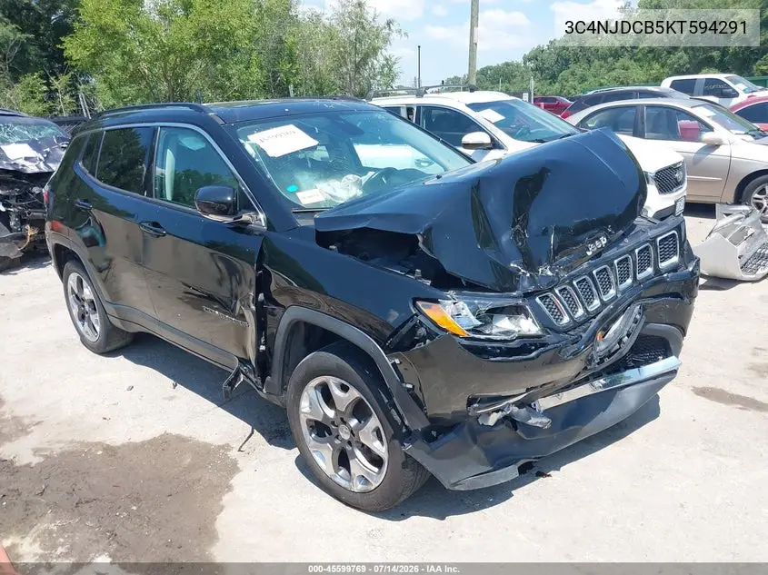2019 Jeep Compass Limited 4X4 VIN: 3C4NJDCB5KT594291 Lot: 45599769
