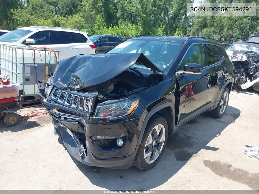 2019 Jeep Compass Limited 4X4 VIN: 3C4NJDCB5KT594291 Lot: 45599769