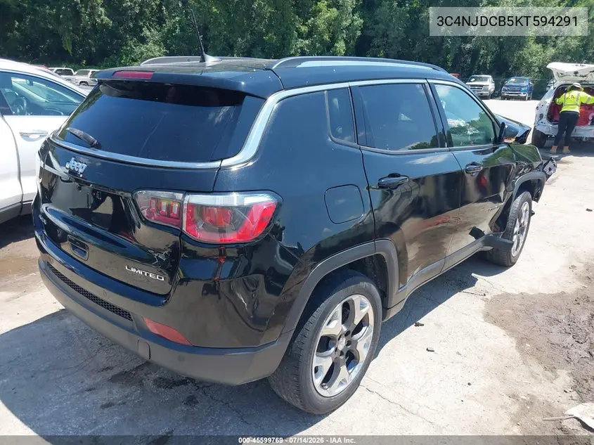 2019 Jeep Compass Limited 4X4 VIN: 3C4NJDCB5KT594291 Lot: 45599769