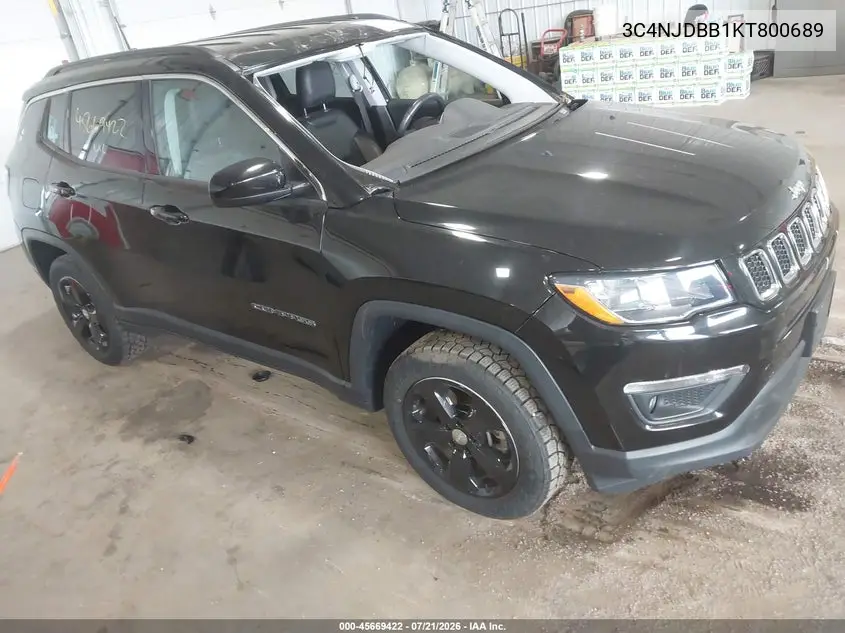 2019 Jeep Compass Latitude 4X4 VIN: 3C4NJDBB1KT800689 Lot: 45669422