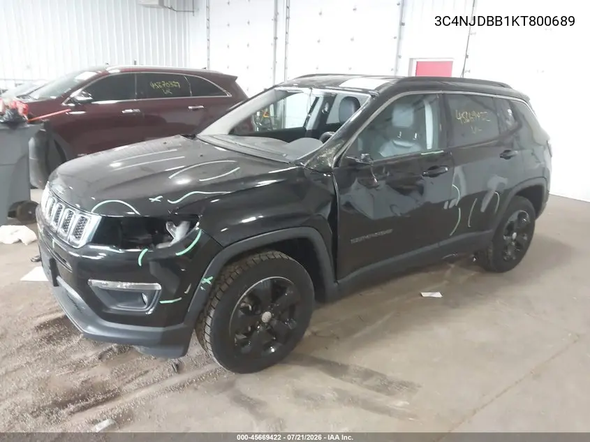 2019 Jeep Compass Latitude 4X4 VIN: 3C4NJDBB1KT800689 Lot: 45669422
