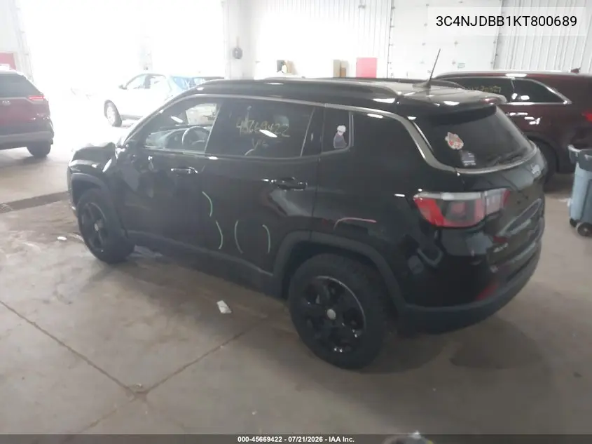 2019 Jeep Compass Latitude 4X4 VIN: 3C4NJDBB1KT800689 Lot: 45669422