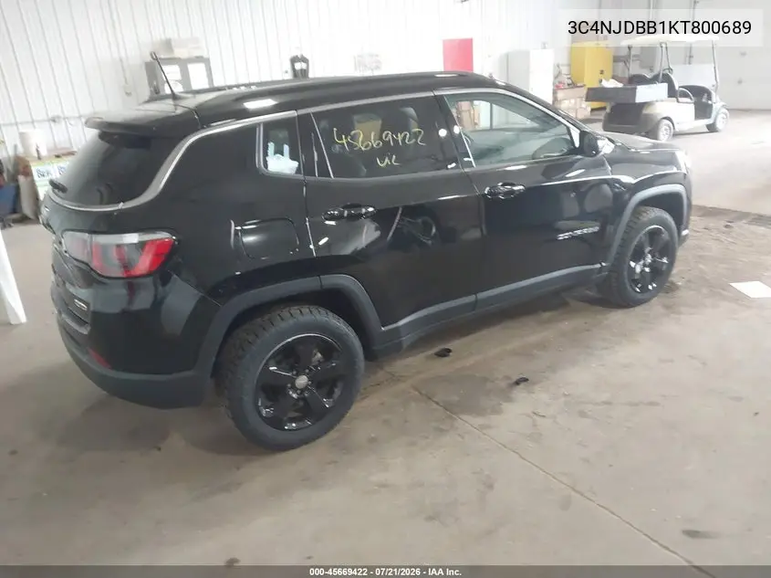 2019 Jeep Compass Latitude 4X4 VIN: 3C4NJDBB1KT800689 Lot: 45669422