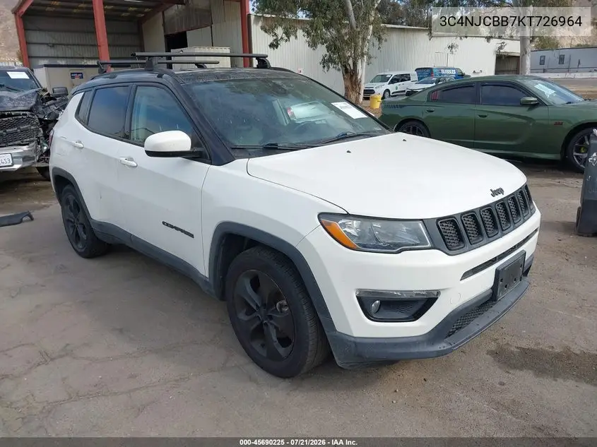 2019 Jeep Compass Altitude Fwd VIN: 3C4NJCBB7KT726964 Lot: 45690225