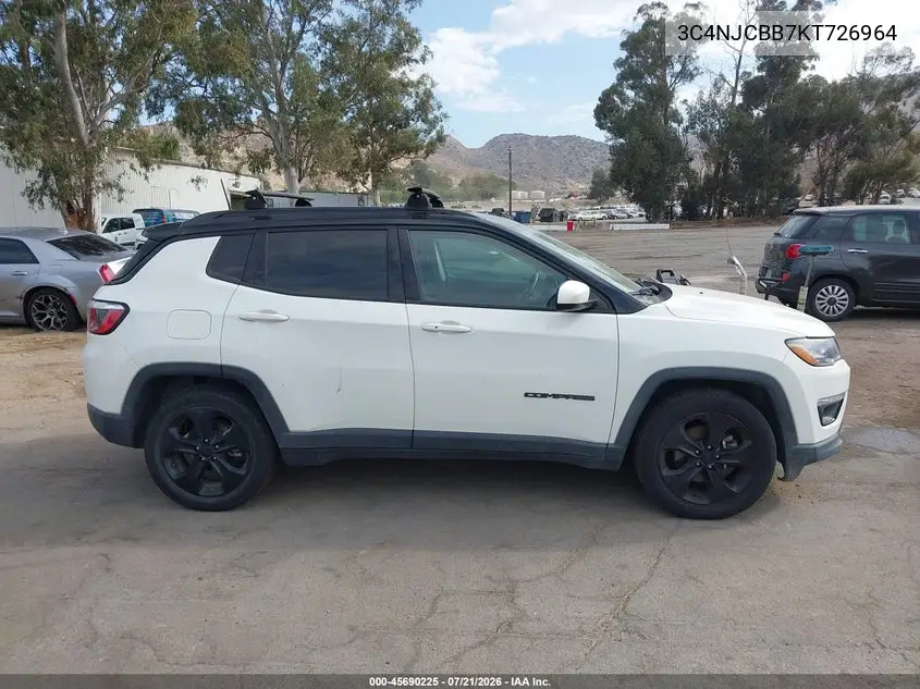 2019 Jeep Compass Altitude Fwd VIN: 3C4NJCBB7KT726964 Lot: 45690225