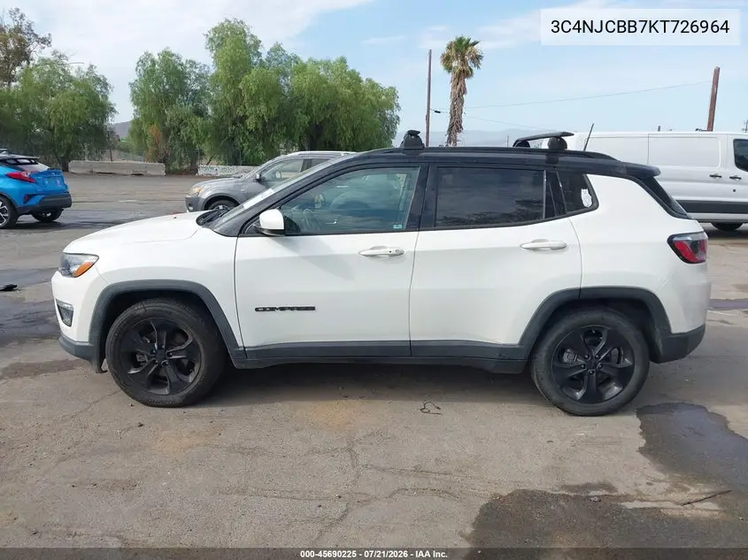 2019 Jeep Compass Altitude Fwd VIN: 3C4NJCBB7KT726964 Lot: 45690225