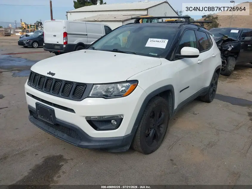 2019 Jeep Compass Altitude Fwd VIN: 3C4NJCBB7KT726964 Lot: 45690225