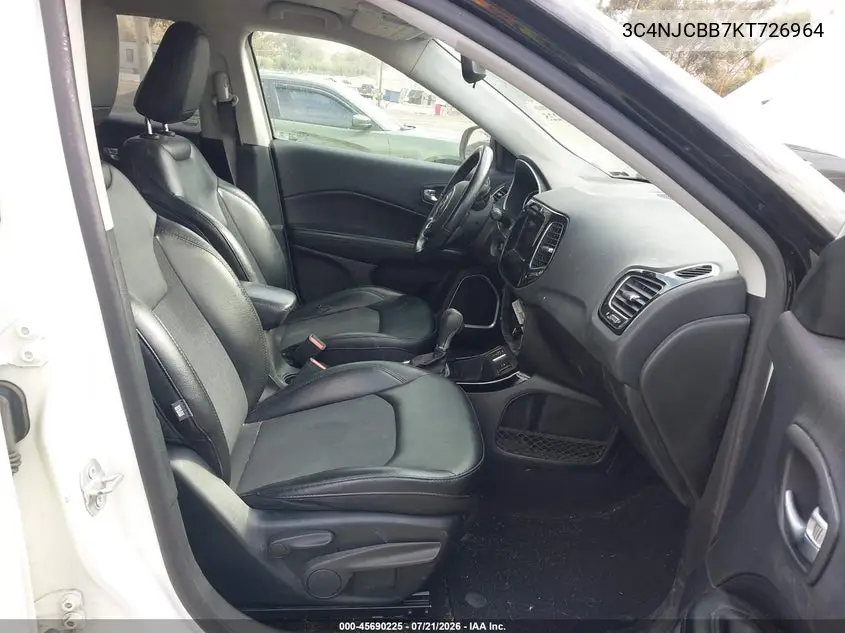 2019 Jeep Compass Altitude Fwd VIN: 3C4NJCBB7KT726964 Lot: 45690225
