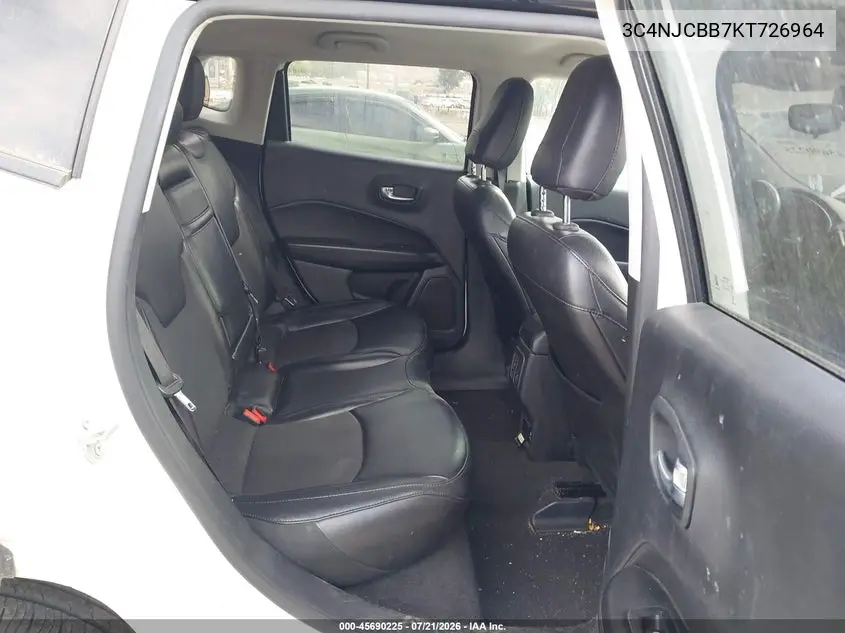 2019 Jeep Compass Altitude Fwd VIN: 3C4NJCBB7KT726964 Lot: 45690225
