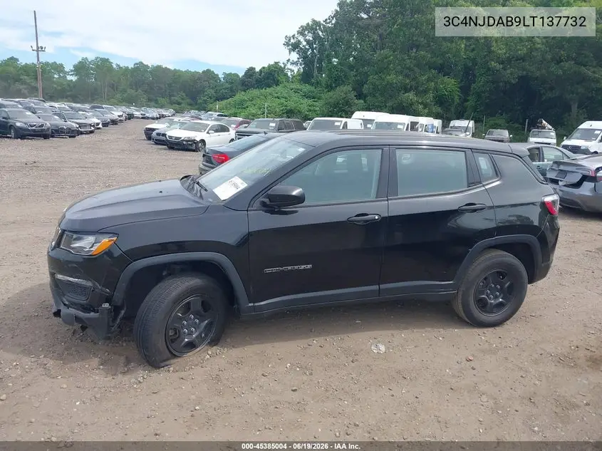 2020 Jeep Compass Sport 4X4 VIN: 3C4NJDAB9LT137732 Lot: 45385004