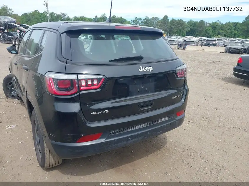 2020 Jeep Compass Sport 4X4 VIN: 3C4NJDAB9LT137732 Lot: 45385004