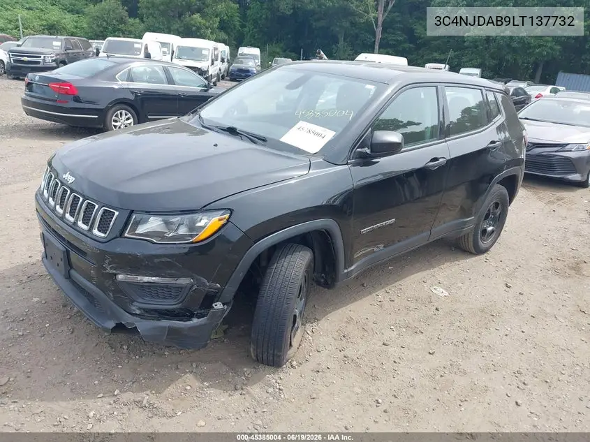 2020 Jeep Compass Sport 4X4 VIN: 3C4NJDAB9LT137732 Lot: 45385004
