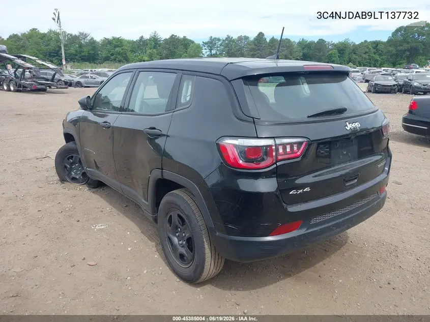 2020 Jeep Compass Sport 4X4 VIN: 3C4NJDAB9LT137732 Lot: 45385004