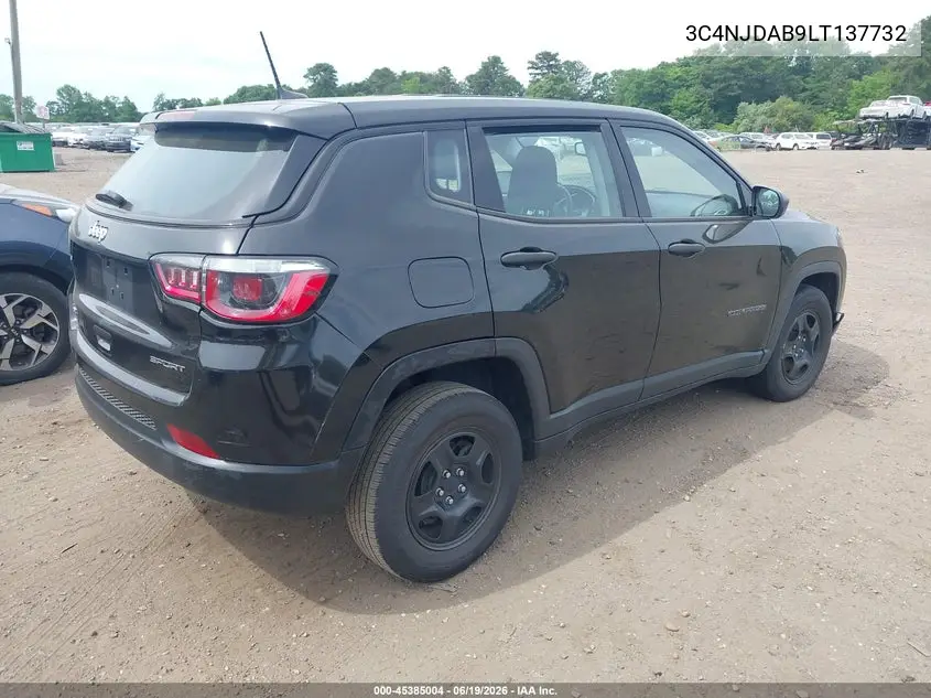 2020 Jeep Compass Sport 4X4 VIN: 3C4NJDAB9LT137732 Lot: 45385004
