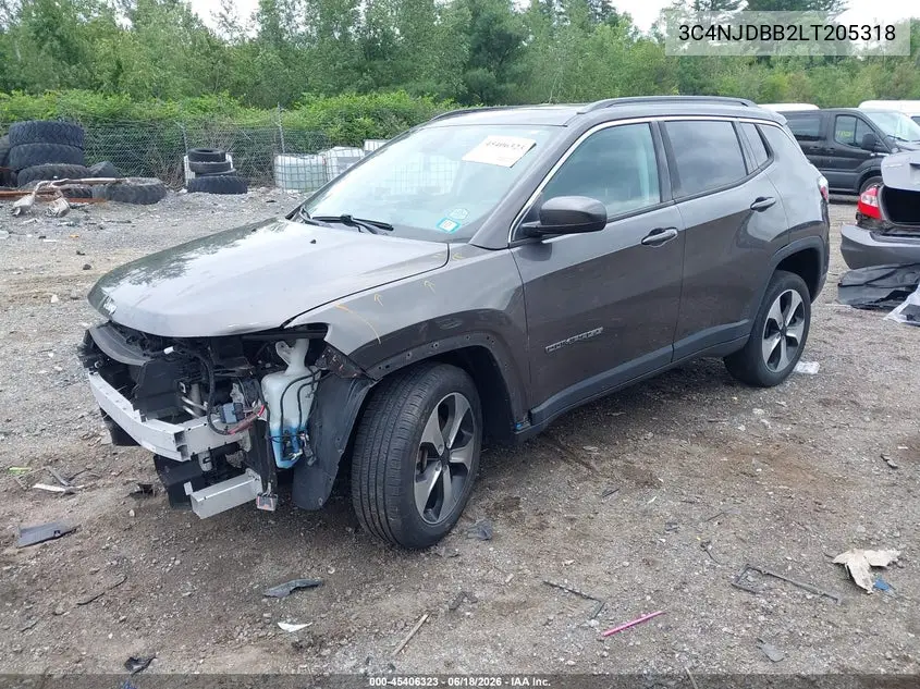 2020 Jeep Compass Latitude 4X4 VIN: 3C4NJDBB2LT205318 Lot: 45406323