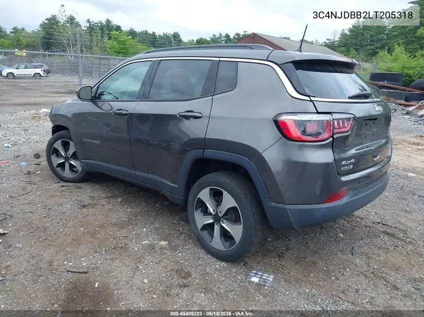 2020 Jeep Compass Latitude 4X4 VIN: 3C4NJDBB2LT205318 Lot: 45406323