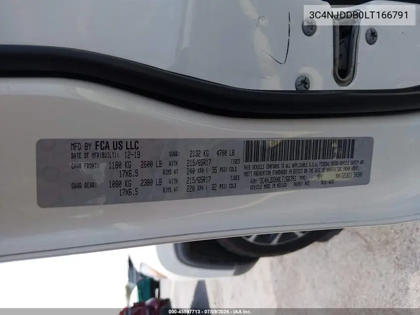 3C4NJDDB0LT166791 2020 Jeep Compass Trailhawk 4X4