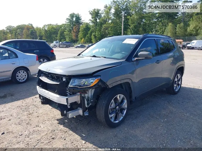 3C4NJDCB2MT570386 2021 Jeep Compass Limited 4X4