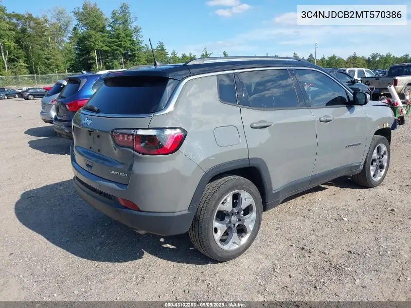 3C4NJDCB2MT570386 2021 Jeep Compass Limited 4X4