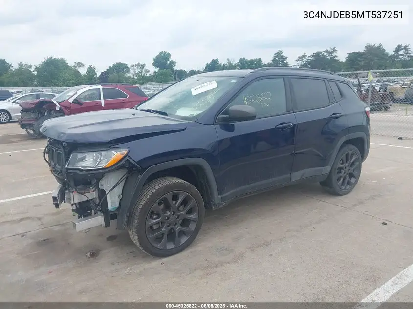 2021 Jeep Compass 80Th Anniversary VIN: 3C4NJDEB5MT537251 Lot: 45325822