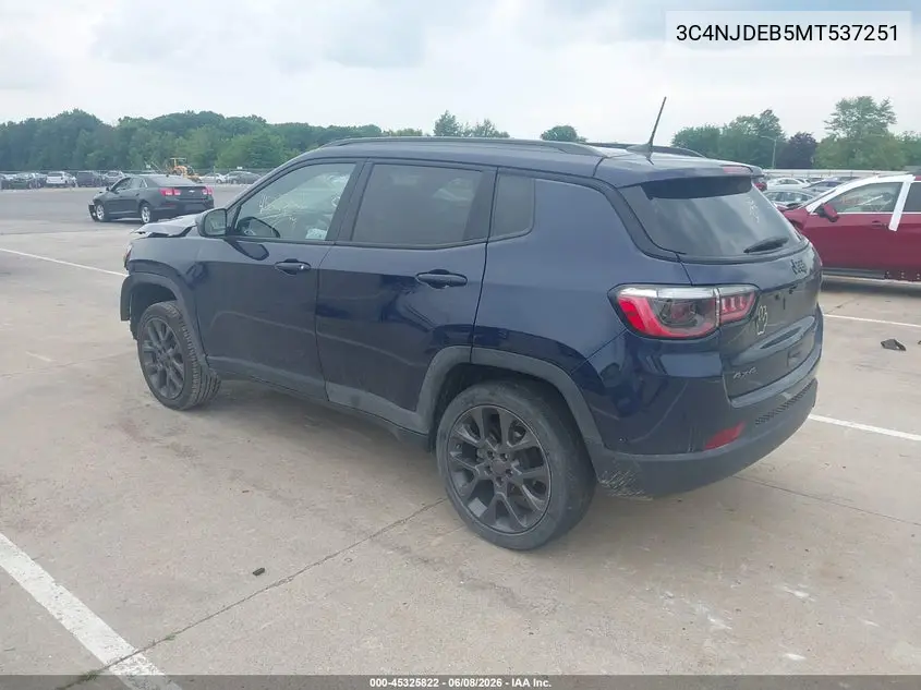 2021 Jeep Compass 80Th Anniversary VIN: 3C4NJDEB5MT537251 Lot: 45325822