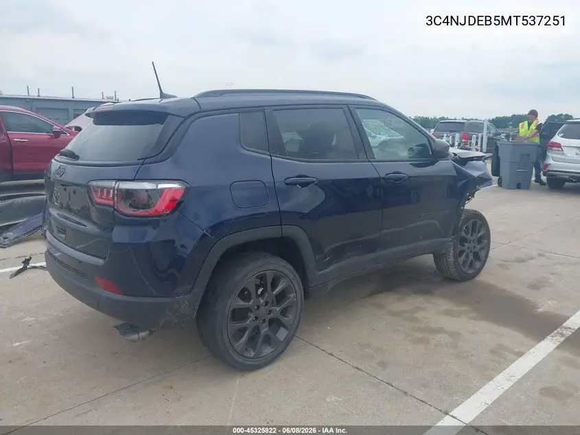 2021 Jeep Compass 80Th Anniversary VIN: 3C4NJDEB5MT537251 Lot: 45325822