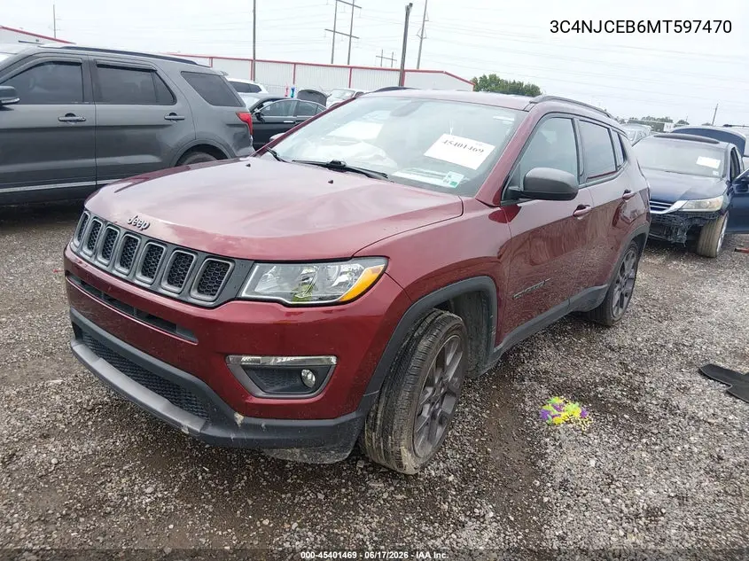 2021 Jeep Compass 80Th Anniversary Fwd VIN: 3C4NJCEB6MT597470 Lot: 45401469
