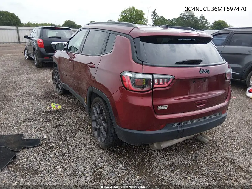 2021 Jeep Compass 80Th Anniversary Fwd VIN: 3C4NJCEB6MT597470 Lot: 45401469