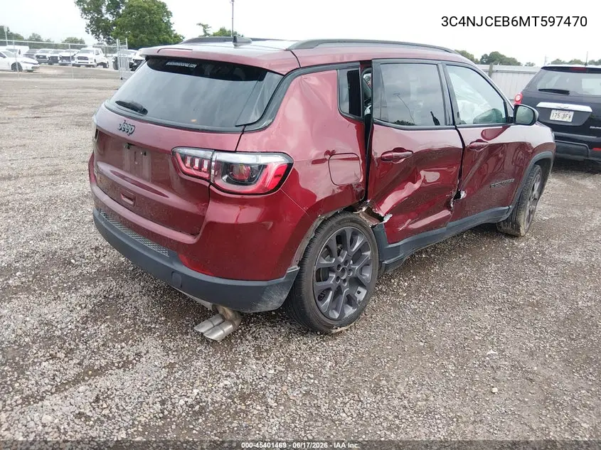 2021 Jeep Compass 80Th Anniversary Fwd VIN: 3C4NJCEB6MT597470 Lot: 45401469