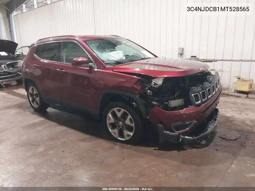 2021 Jeep Compass Limited 4X4 VIN: 3C4NJDCB1MT528565 Lot: 45406136
