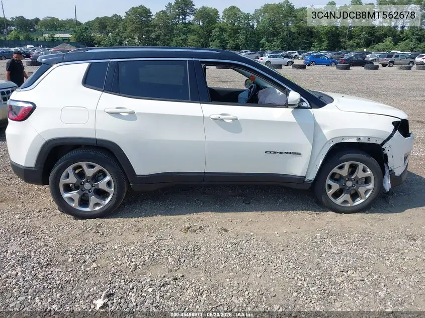 2021 Jeep Compass Limited 4X4 VIN: 3C4NJDCB8MT562678 Lot: 45498971
