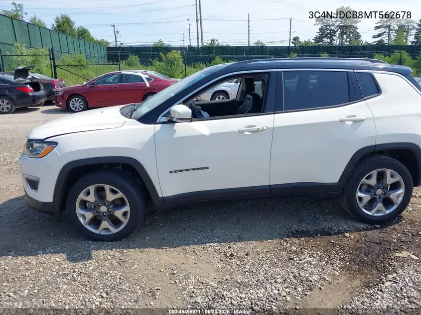 2021 Jeep Compass Limited 4X4 VIN: 3C4NJDCB8MT562678 Lot: 45498971