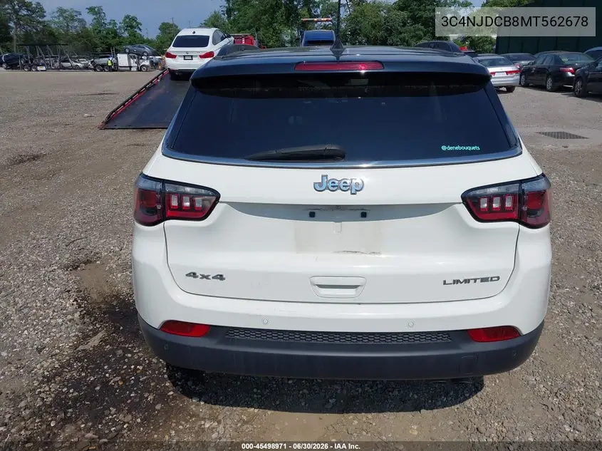 2021 Jeep Compass Limited 4X4 VIN: 3C4NJDCB8MT562678 Lot: 45498971
