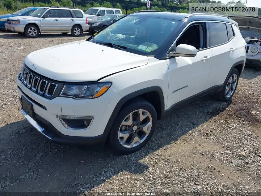 2021 Jeep Compass Limited 4X4 VIN: 3C4NJDCB8MT562678 Lot: 45498971